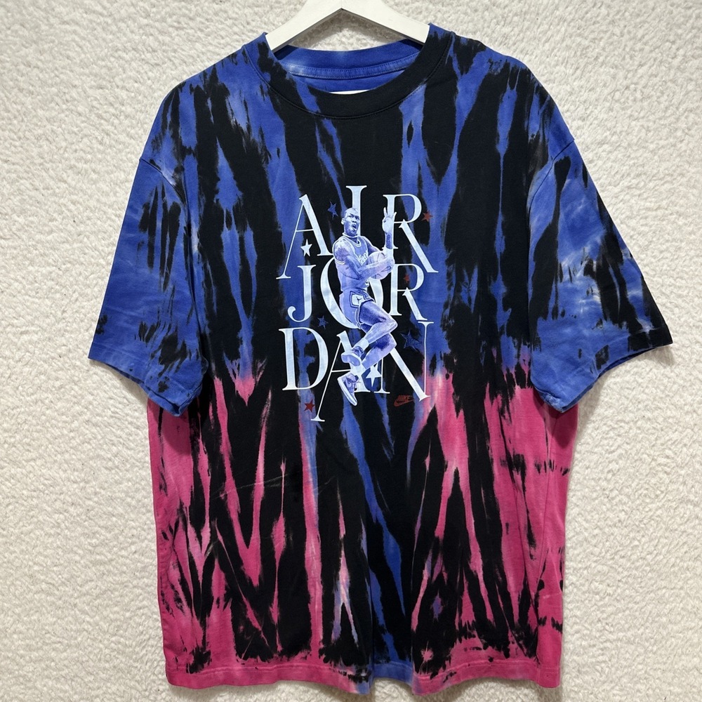 Vintage Nike Men's T-shirt Size Large Air Jordan Sport‎ DNA 85' Tie Dye DH8982